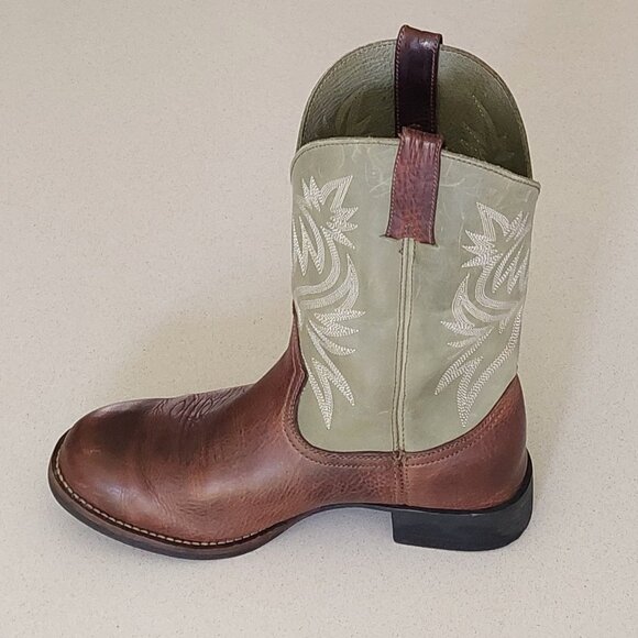 RedHead Saddlebrook Green/Brown Leather Western Men\'s Work Boots Size 9.5M main image 4